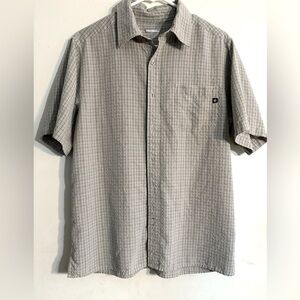 Marmot Shirt Mens  M Plaid Gray Short Sleeve Button Up Outdoors Hiking Camp